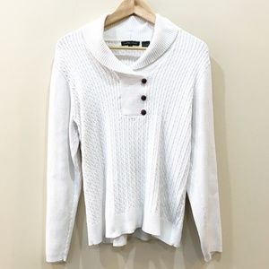 Jeanne Pierre 100% Cotton Cowl Neck Sweater